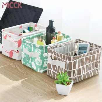 

MICCK DIY Storage Basket Office Desktop Makeup Organize Fold Underwear Storage Box Jewelry Stationery Container Laundry Baskek