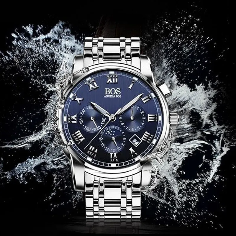 New Business Steel Quartz Watch Men Date Week Month Waterproof Luminous Mens Watches Top Brand Luxury Relogio Masculino New Business Steel Quartz Watch Men Date Week Month Waterproof Luminous Mens Watches Top Brand Luxury Relogio Masculino