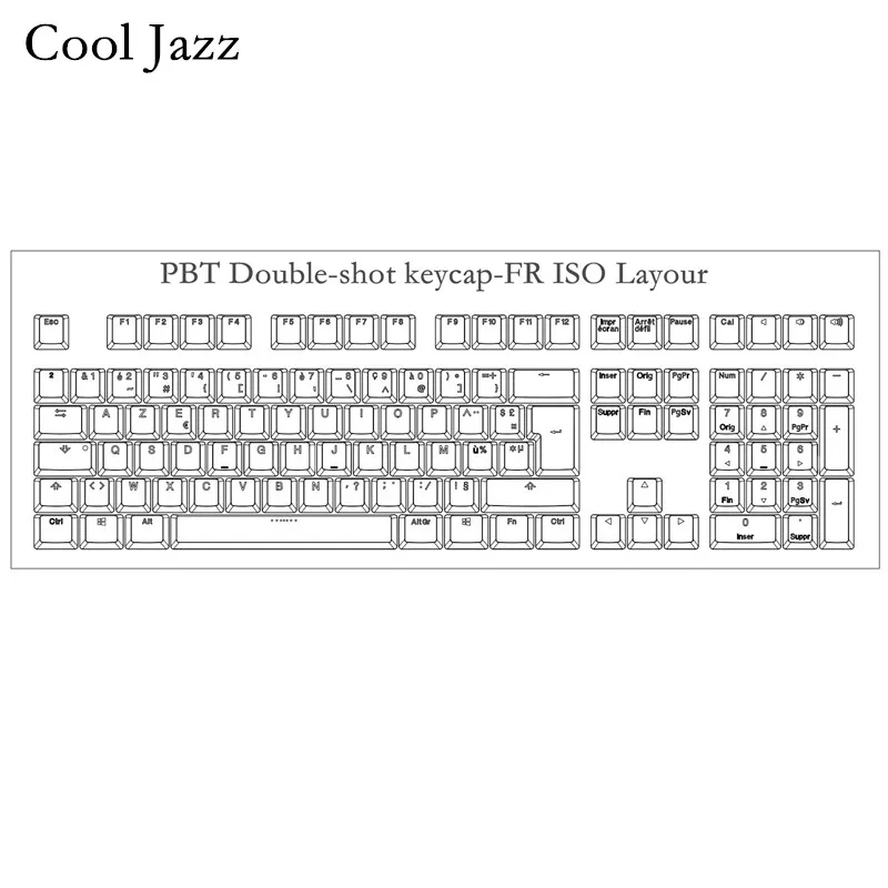 Cool Jazz 108 клавиш Толстая клавиатура PBT с двойной подсветкой колпачок для FR ISO макет