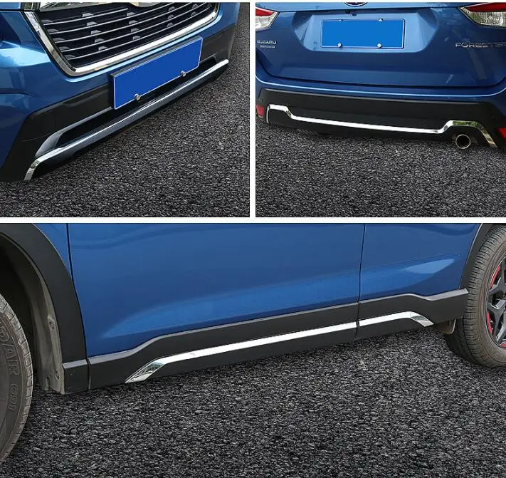 

ABS Chrome Front & Rear Bumper & Side Body Protector Guard Lid Cover Molding Cover Trim For 19 Subaru Forester 2019 2020