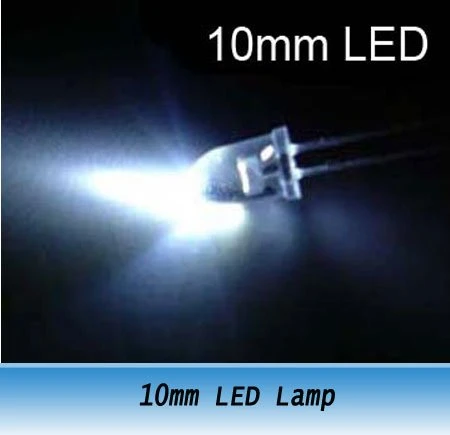 New 100x 10mm 25000mcd LED Lamp Ultra Bright White LED Light Bulb Free Shipping