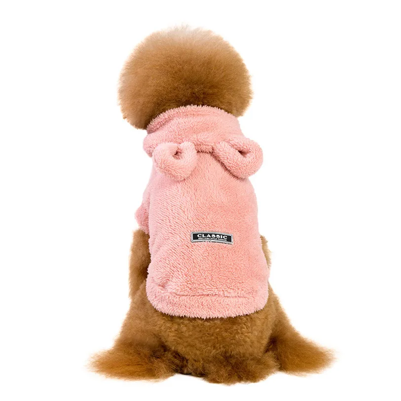 Classic Dog Clothes Puppy Bear Ear Hooded Pet Jacket Coat Winter Dog Clothes Sweater Clothing For Small Dogs Chihuahua #F#40NV2 (1)