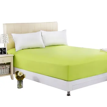 

160x200cm Solid Fitted Sheet 100%Polyester Mattress Cover with Elastic Band Bed Sheets Queen Russian American size Home Textile