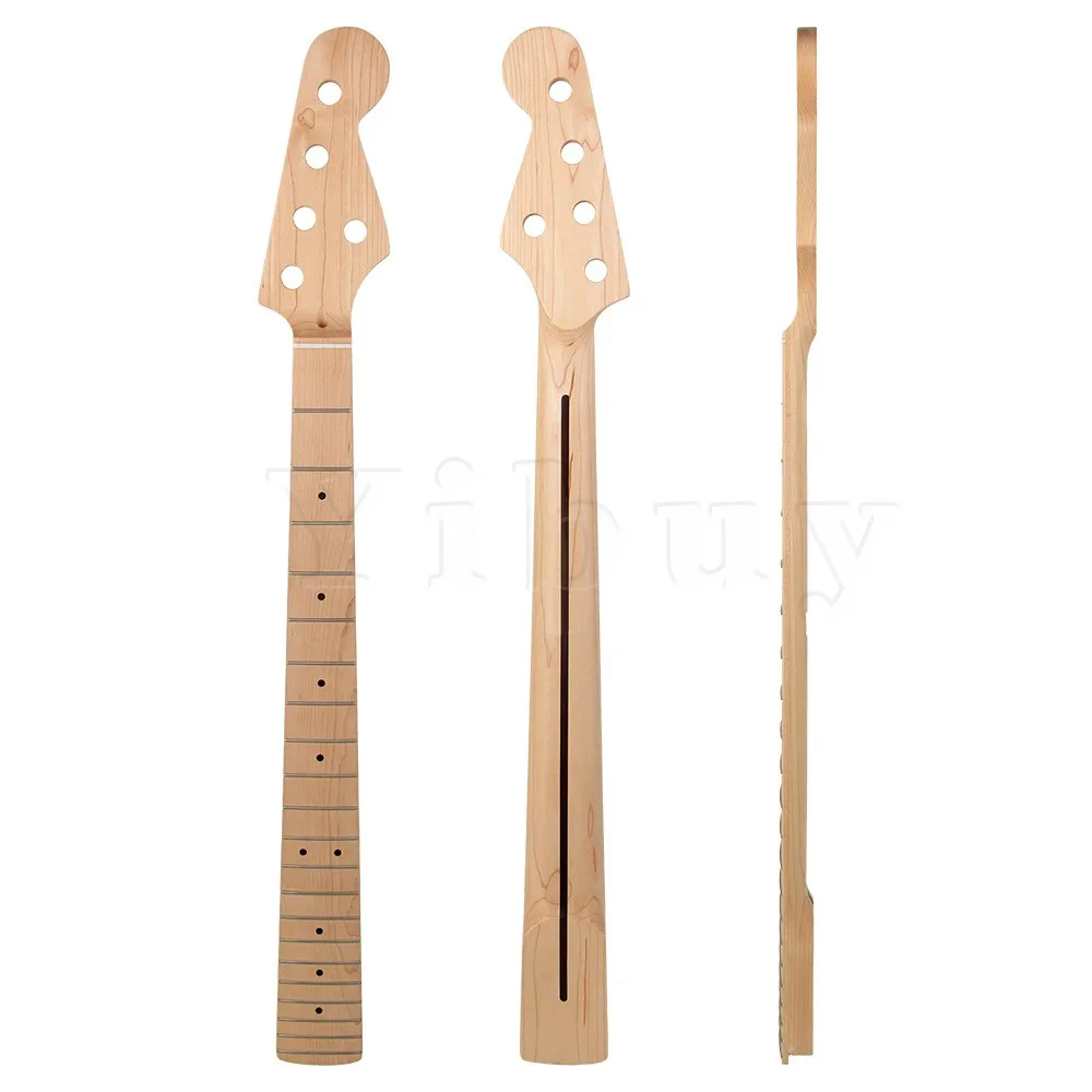 Yibuy Maple Wood 21 Fret Clear Satin 5 String Electric PB Bass Neck Parts Yibuy Maple Wood 21 Fret Clear Satin 5 String Electric PB Bass Neck Parts