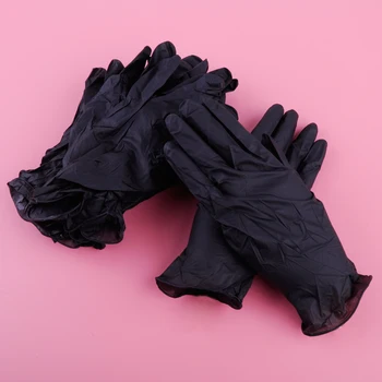 

LETAOSK 50 Pair of Cleaning Washing Disposable Mechanic Glove Black Nitrile Anti-Static Gloves