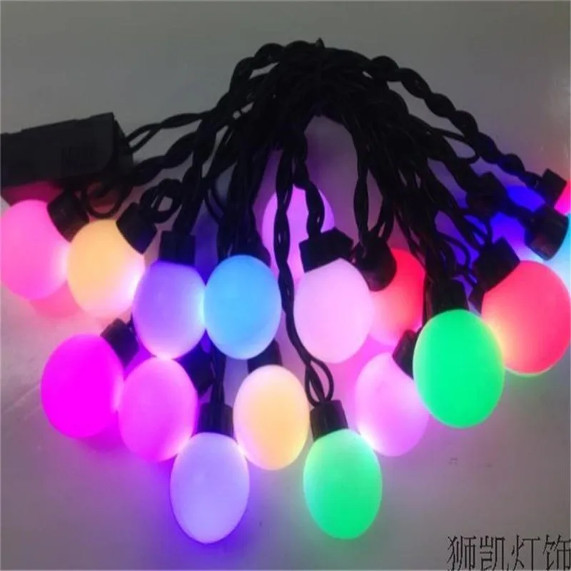 

5m RGB LED Cherry Ball string light lamp New Year Christmas garland Holiday Lighting Wedding Party outdoor indoor decoration