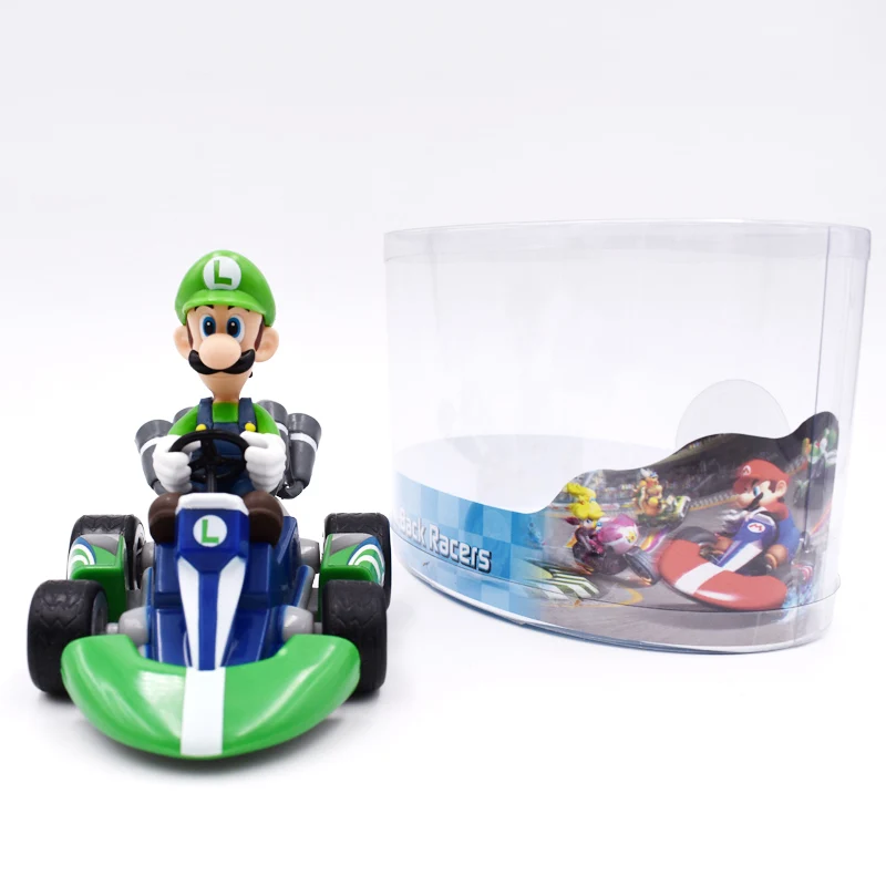 Super Mario Bros Kart Pull Back Car Figures 13cm Anime Mario Luigi Yoshi Dinosaurs Donkey Kong Bowser Princess Toad PVC Figma