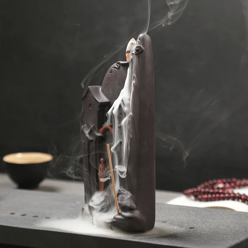 

T 2018 ceramic smoke backflow incense burner watch back cone censer creative home decor redware teahouse ornament accessories