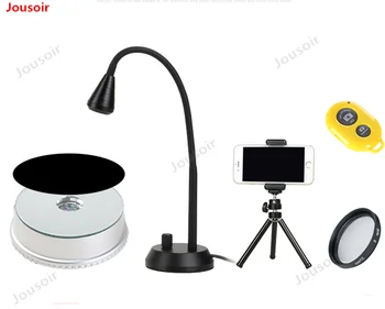 

Rotary Display Stand Mirror Surface 360 Degree Adjustable Rotating Speed Turntable Jewelry Holder CD50 T03Y