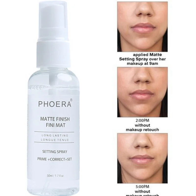 

PHOERA 50ML Spray Matte Moisturizer Long Lasting Makeup Transparent Spray Basic Makeup Oil Control Liquid Matte Finish Face