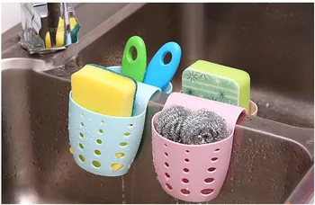 

Free Shipping 200pcs/lot Hang Buckle Type Kitchen Sink Faucet Sponge Bag To Receive Basket Receive