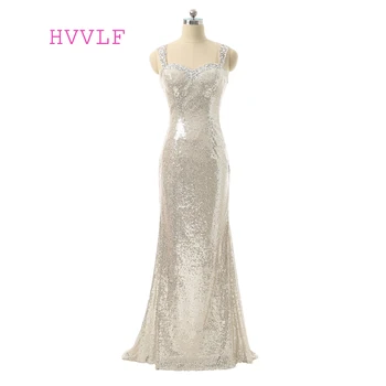 

See Through Evening Dresses Mermaid Spaghetti Straps Long Sequins Sparkle Beaded Crystals Long Evening Gown Prom Dresses