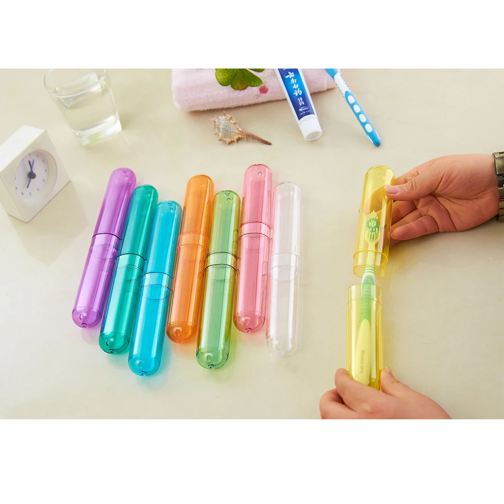 

1pcs 21*3.5*2.5cm Portable Toothbrush Storage Holder ToothBrush Holder Case Toothbrushes Cover Box Travel Camping Anti-bacterial