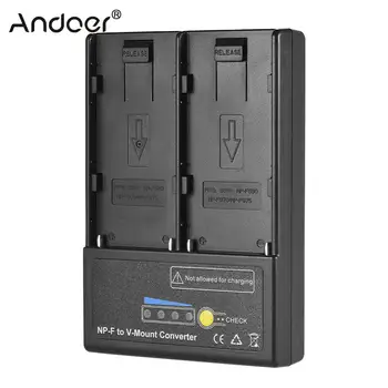 

Andoer NP-F to V-mount Battery Converter Adapter Plate w/Dual Slot for NP-F550 NP-F750 NP-F970 Battery Converter Adapter Plate
