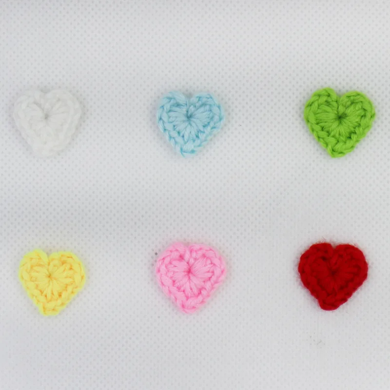 50 шт./лот) конфеты ручной работы цвет вязаный Вязание DIY ремесло маленький минимальный дизайн сердечко любовь для волос аксессуары - Цвет: Mix color
