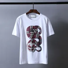 2017 neue lose baumwolle kurzarm T-shirt druck freizeit männer und frauen paare Top Qualität