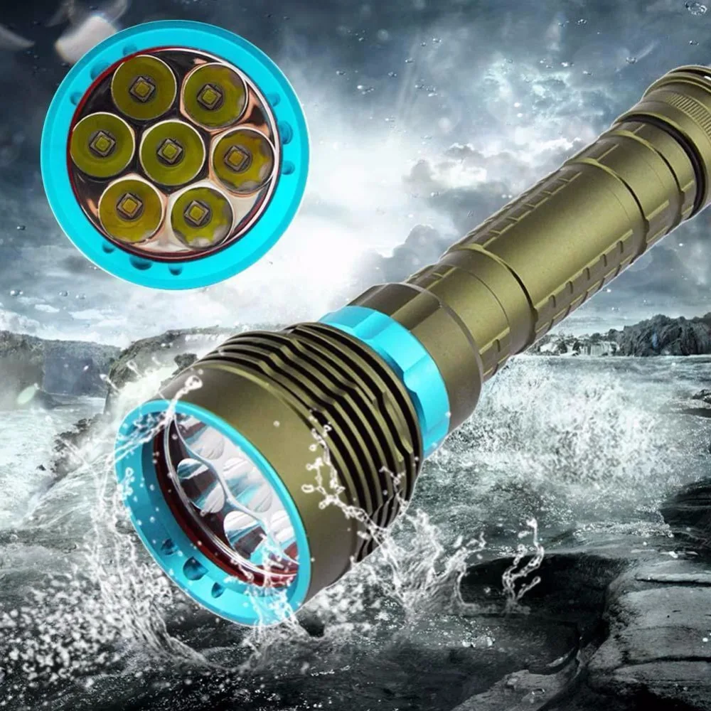 

10000LM Underwater 200m 7x XM-L2 LED Scuba Diving Flashlight Lamp Torch