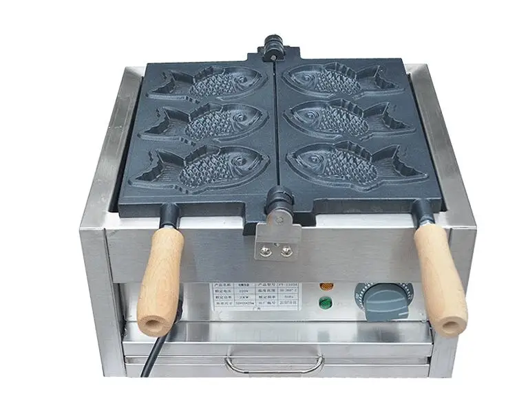 

free shipping 110V/220v electric 3 pcs Taiyaki maker machine Baking Equipment Fish waffle maker