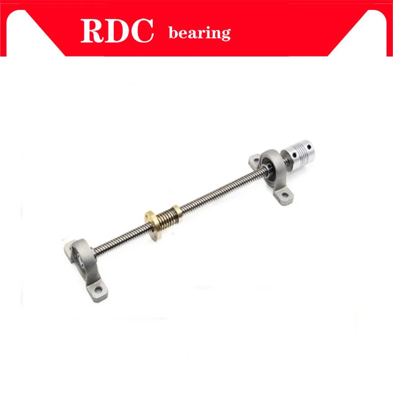 T8 الرصاص المسمار شبه منحرف 500 مللي متر 8 مللي متر + مكافحة رد فعل عنيف الجوز + KP08 أو KFL08 تحمل قوس + مرنة اقتران ل 3D طابعة و CNC