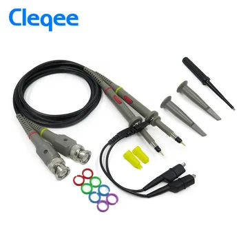 

Cleqee P6020 2PCS BNC 60MHz Clips Oscilloscope Probe Kit Set DC-60MHz Scope Test Probe Lead Cable Wire For Tektronix HP X1/X10