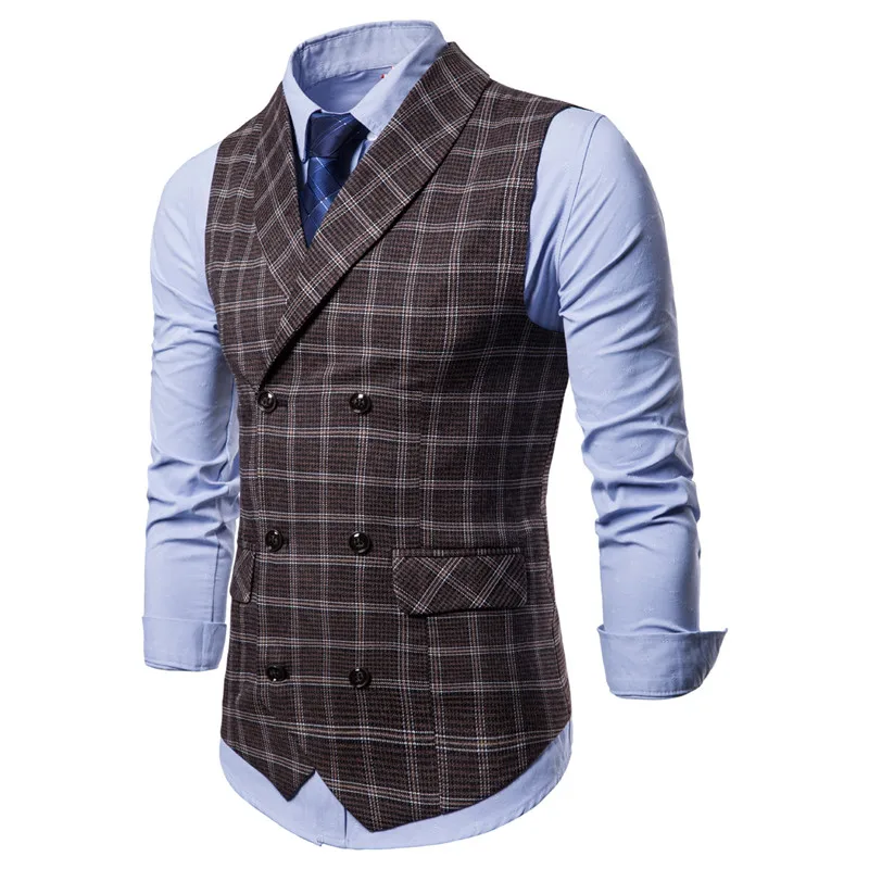 Riinr 2018 New Men Formal Suit Vest New Fashion Striped Business Waistcoat Men Wedding Gray Sleeveless Vest Dress
