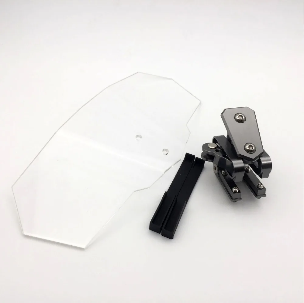 Цена Универсальное мотоциклетное лобовое стекло для Kawasaki BMW Ducati Honda KTM, универсальное регулируемое прозрачное лобовое стекло