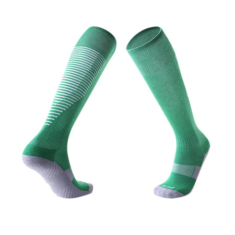 Хлопковые мужские футбольные гетры для бега на открытом воздухе, баскетбольные полосатые носки, спортивные компрессионные чулки