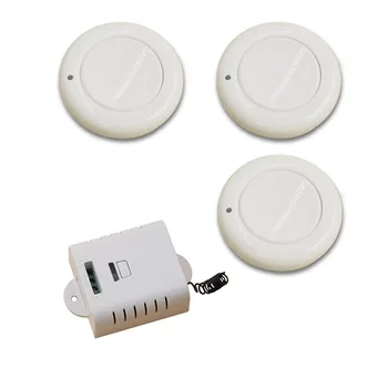 

New AC85V 110V 120V 220V 250V 1CH Wireless Remote Control Switch System Receiver& 3pcs White Wall Panel Sticky Remote 315/433mhz