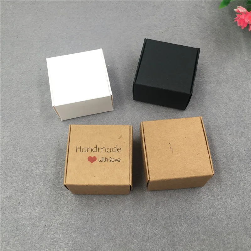 Крафт-бумага, подарочная упаковочная коробка, ручная работа с любовью, свадебные принадлежности, упаковочная коробка. Для упаковки кольца/мыла/конфет/шоколада