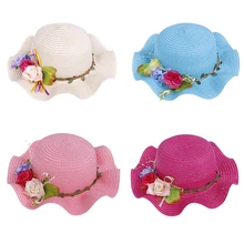 Летняя Детская Цветочная шляпа для мальчиков и девочек, дышащая шляпа, соломенная шляпа от солнца