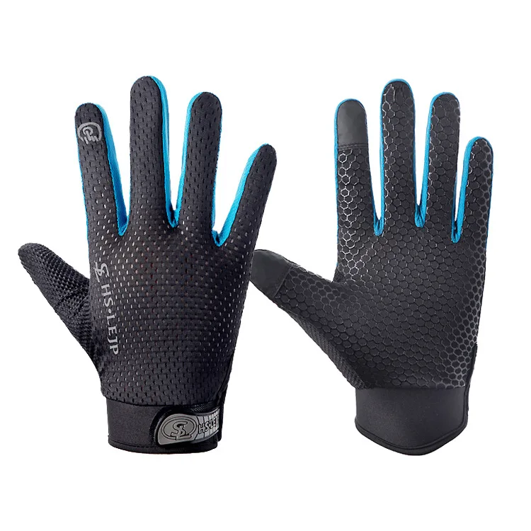 Сенсорный экран велосипедные перчатки Нескользящие катание по горам велосипедные перчатки на открытом воздухе спортивные дышащие походные мотоциклетные перчатки полный палец - Цвет: blue