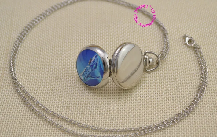 Милые карманные часы с синей Золушкой и кристаллами на обуви ожерелье для