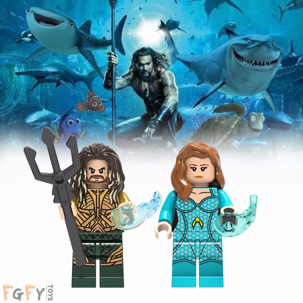 

Legoing Marvel's Newest movie Aquaman Mera Atlantis Set Character Captain Marvel building blocks figures children gift toys GT32