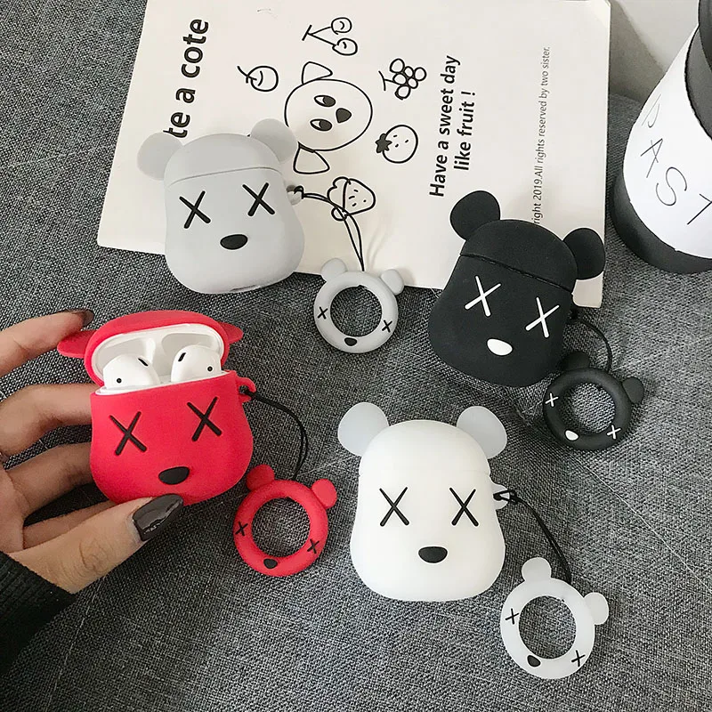 KAWS Original Fake for Airpods Case Apple KWAS Companion Bearbrick Violent Bear Joint for Airpods Ring Lanyard Hang Loop Cover KAWS Original Fake for Airpods Case Apple KWAS Companion Bearbrick Violent Bear Joint for Airpods Ring Lanyard Hang Loop Cover