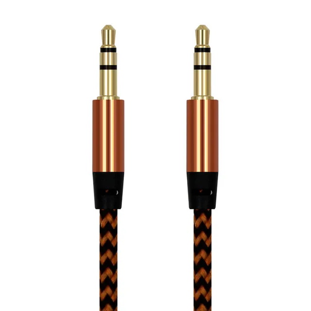 1m Nylon Jack Audio Cable 3.5 mm to 3.5mm Aux Cable Male to Male Gold Plug Car Aux Cord for iphone 7 for Samsung Speaker 1m Nylon Jack Audio Cable 3.5 mm to 3.5mm Aux Cable Male to Male Gold Plug Car Aux Cord for iphone 7 for Samsung Speaker
