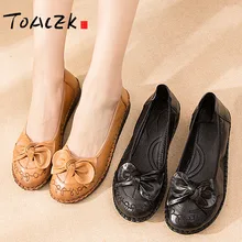 

Genuine Leather Flat Shoes Plus Size Real Leather Handmade Flats Loafers Female Solid Comfortable Casual Women Shoes Size 35-41