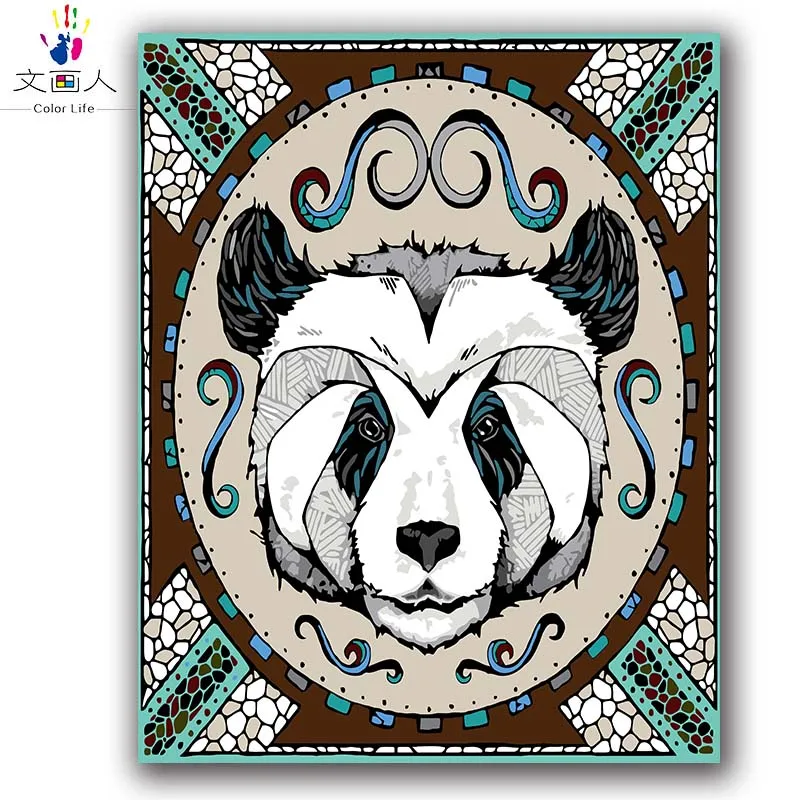 

Russian culture animal Brown bear diy digital oil painting by numbers on canvas handmade art picture for hoom living room decor