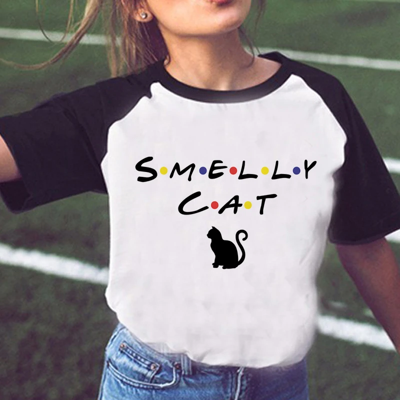 

Friends Tv Shirt Cat Shirt Funny T-Shirt Women Tv Show Smelly Cat Printed T Shirt Summer Fashion Casual Girl And Female Top Tee