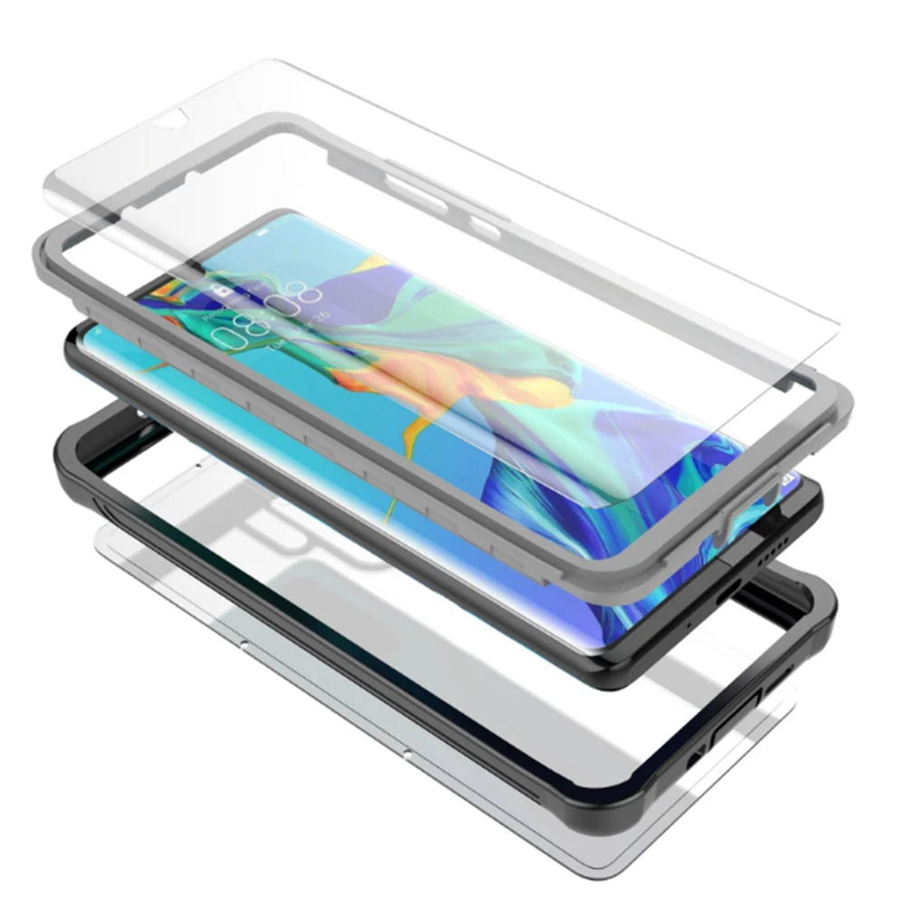 360 градусов полное покрытие чехол с закаленным стеклом для huawei P30 Pro прозрачная полная защитная задняя оболочка Coque для Mate20 Pro