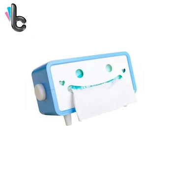 

Creative Tissue Box Smile Shaped Plastic Storage Box Home Office Decoration