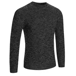 Новинка осень зима мужской Однотонный свитер пуловер узкий вязаный с круглым вырезом теплые свитера Топы VK-ING
