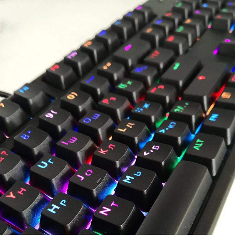 Черно белые АБС клавиши Languag и PBT английские для Cherry MX механические колпачки