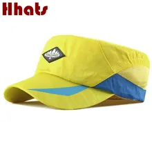 Быстросохнущий полиэстер военный Регулируемый головной убор дышащая сетка лето плоский Топ Мужская шапочка из спандекса пэчворк Ретро Snapback Шляпа Дальнобойщик Кепка