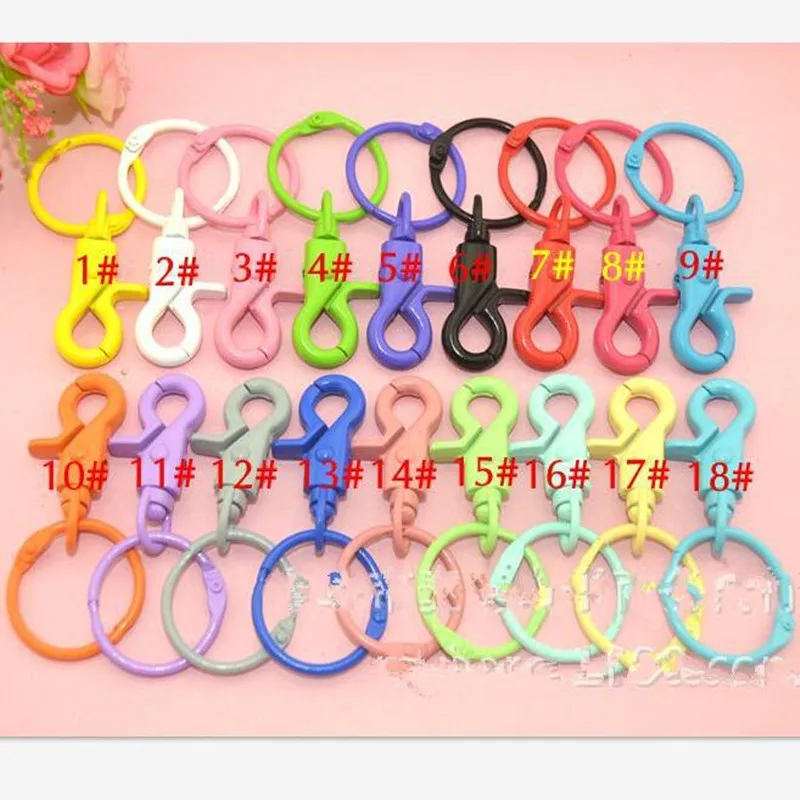 5 piezas PCs Multicolor langosta cierres llavero Split Ring llavero se adapta a perro/bolsos llaveros sleutelring llavero Z673