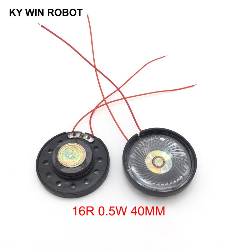 

2pcs/lot New Ultra-thin Toy-car horn 16 ohms 0.5 watt 0.5W 16R speaker Diameter 40MM 4CM With Wire