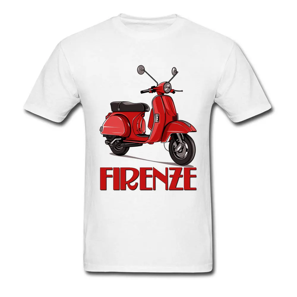 

Firenze Piaggio Vespa Motor Italy Red White T Shirt Top Quality Cotton Comfortable Tshirts For Men Mini Motorcycle Cycle Graphic