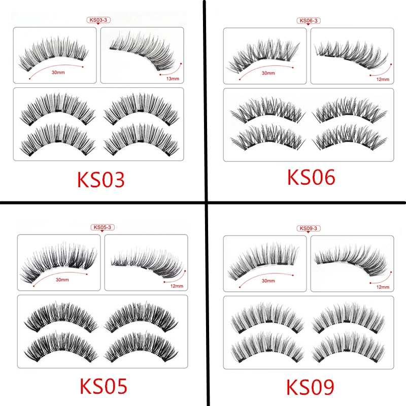 Магнитные ресницы с 3 магнитами ручной работы 3D/6D магнитные ресницы натуральные накладные ресницы магнитные ресницы с подарком box-24P-3