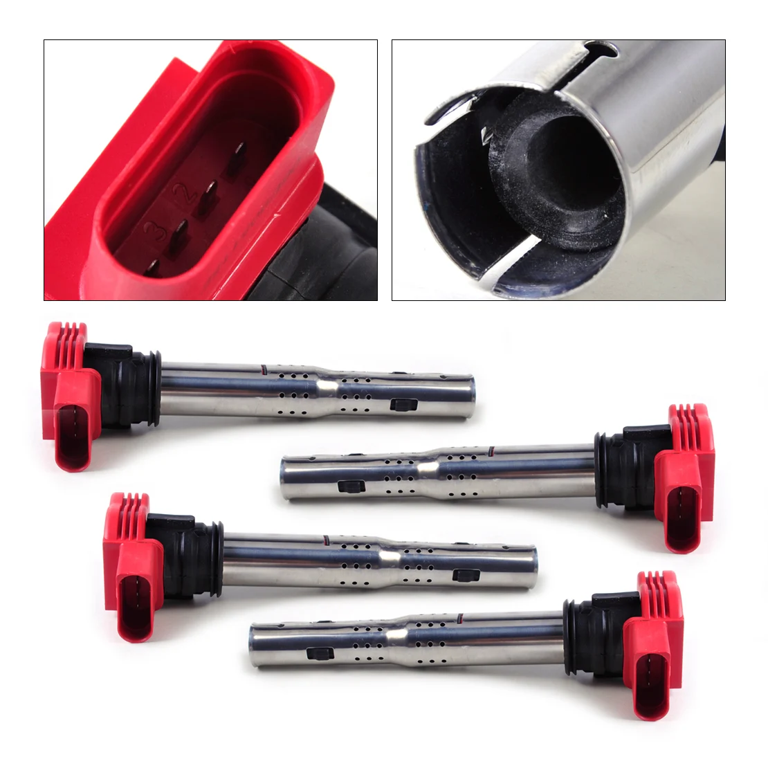 

DWCX 4x Ignition Coil 06E905115D 06E 905 115E for VW Touareg 2006-2008 2009 2010 2011 2012 2013 for Audi A4 A5 A6 A8 Q7 Q5 R8