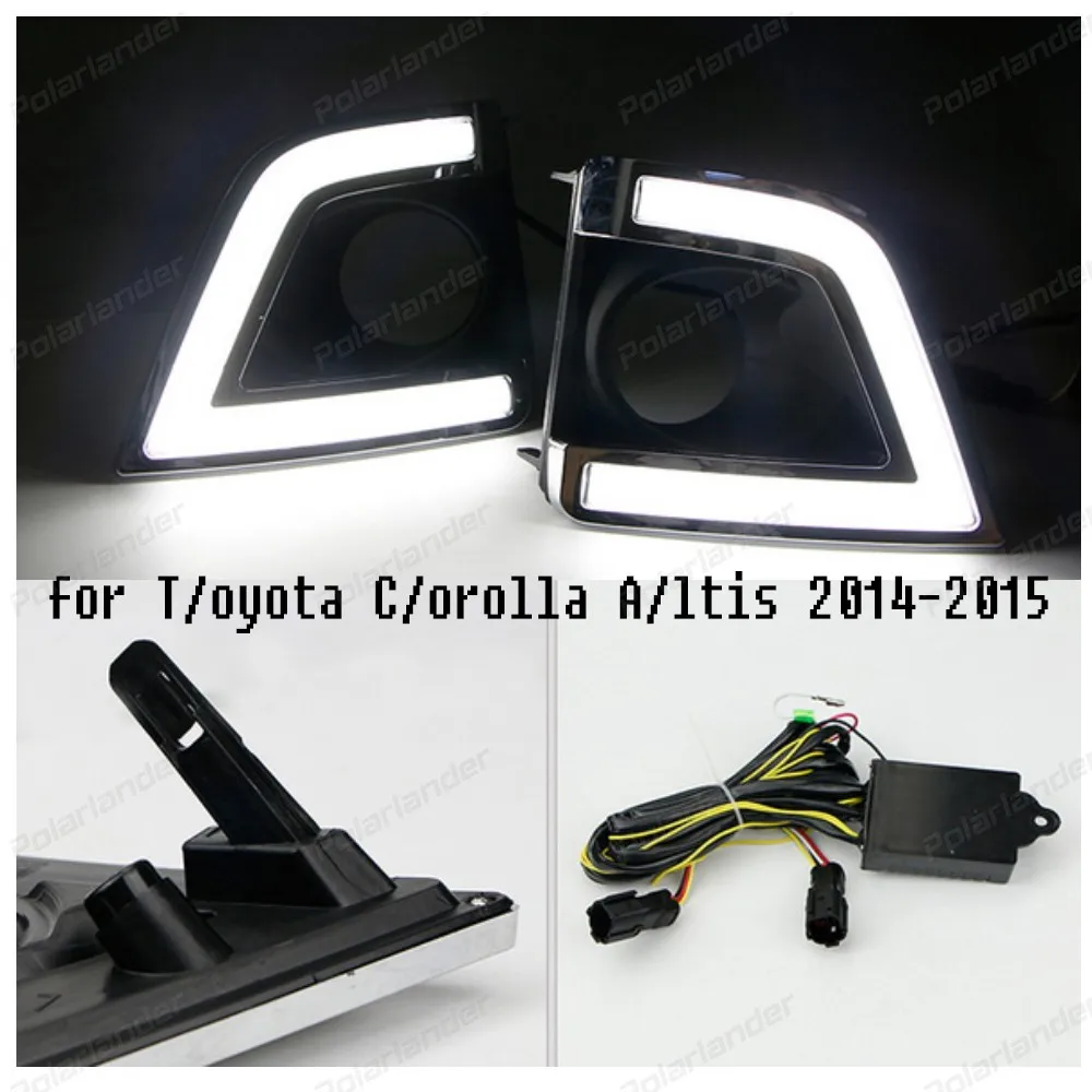 

For T/oyota C/orolla 2014 2015 DRL fog lamp waterproof Daylight led Daytime Running lights