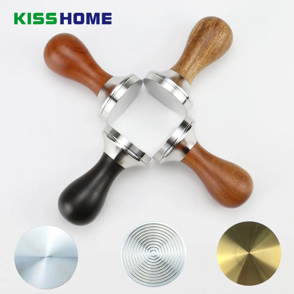 

304 Stainless Steel Coffee Tamper Base 41/49/51/53/54/57/57.5/58/58.35mm Flat/Thread/Gold 8mm Screw Diameter Powder Hammer Bases